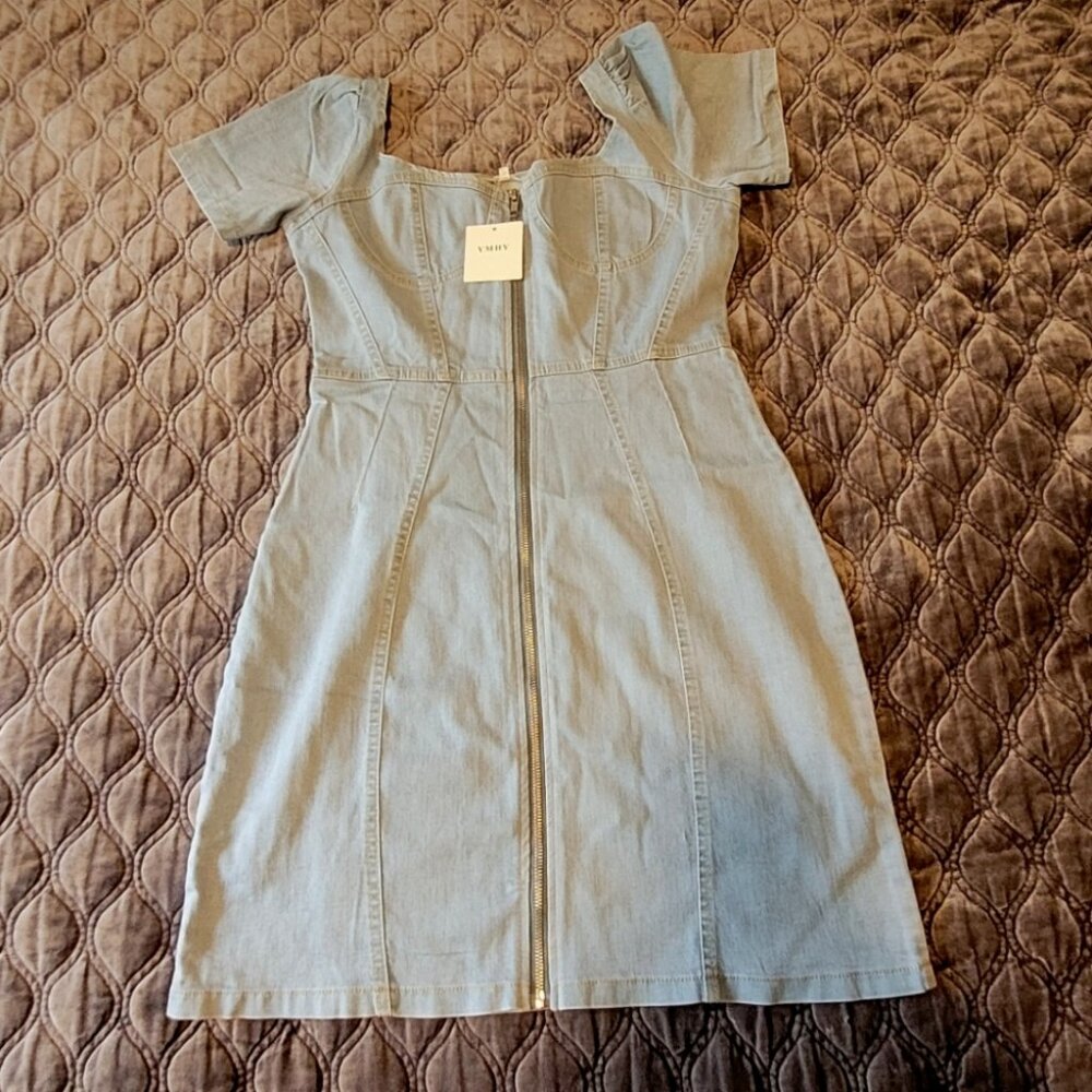 Light color denim dress